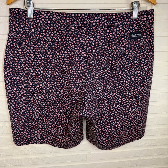 Ben Sherman Blue Micro Floral Print Regular Fit Chino Shorts, Men’s Size 34W - Picture 7 of 9
